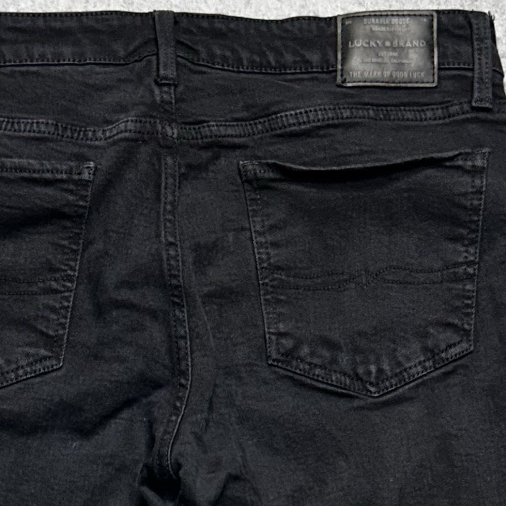 Lucky Brand Sweet Straight Jeans Womens Size 14 Black Denim Raw Hem‎ School